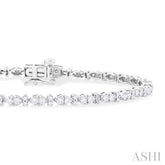 2 ctw Marquise and Bar Shape Link Round Cut Diamond Tennis Bracelet in 14K White Gold